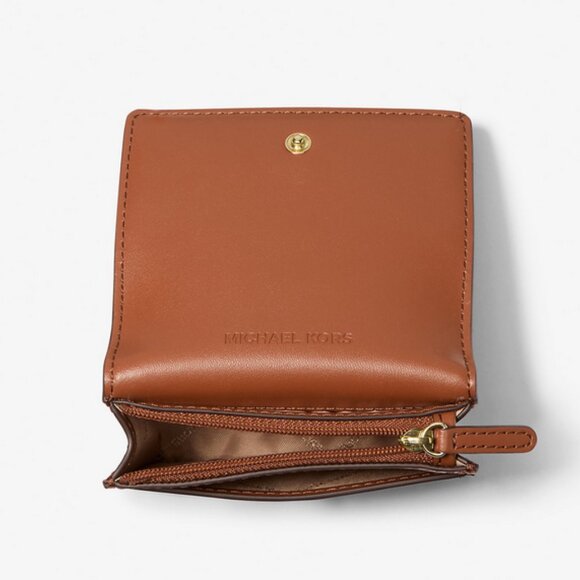 Michael Kors Carson Small Pebbled Leather Wallet color Red clay - Picture 6 of 7